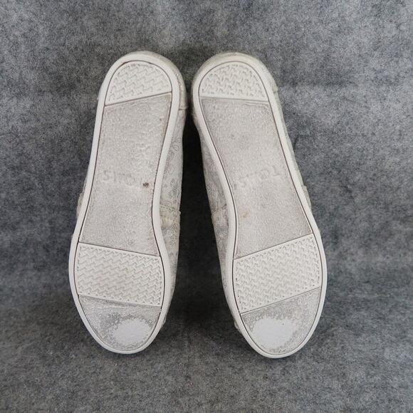 Toms Shoes Womens 6.5 Flats Slip On Casual Floral Jacquard Classics Metallic - Picture 10 of 13